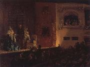 Adolph von Menzel The Theatre du Gymnase Spain oil painting artist